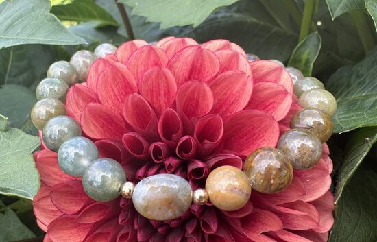 Zaļā sūnu ahāta aproce M 10 mm