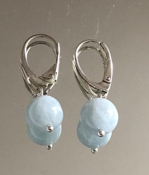 Akvamarīna auskari ar sudraba slēgto aizdari