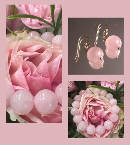 Madagaskaras rožu kvarca komplekts