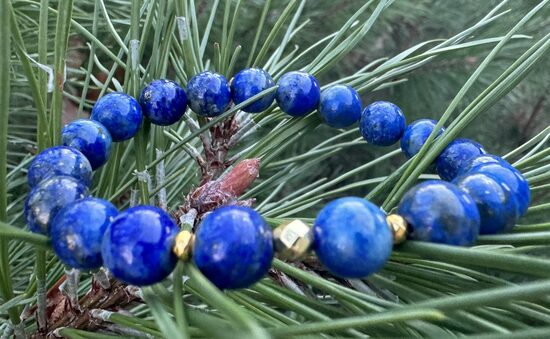 Lazurīta aproce 8 mm bumbiņām