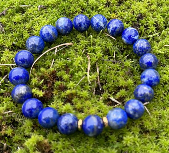 Lazurīta aproce 10 mm bumbiņām