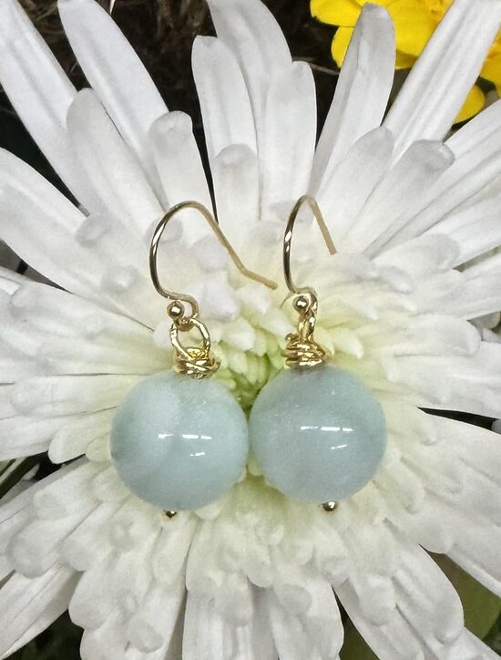 Zaļā angelīta auskari zelta 