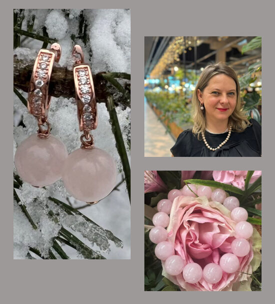 Madagaskaras rožu kvarca komplekts