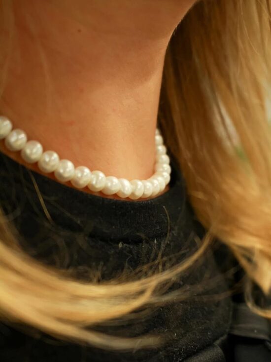 Pērļu kaklarota balta 40 cm