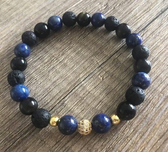 Aproce no 🖤Lavas 🖤obsidiāna 💙lazurīta