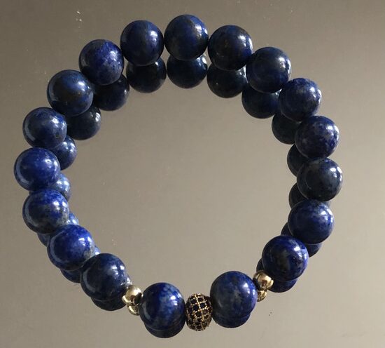 Lazurīta rokassprādze 10 mm bumbiņām