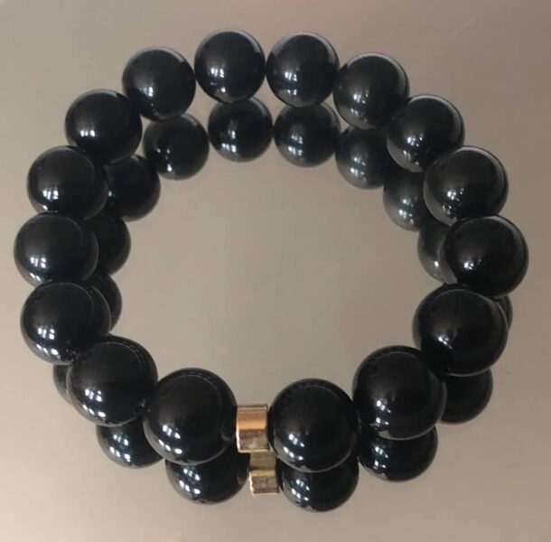 Zelta Obsidiāna aproce ar 12 mm bumbiņām